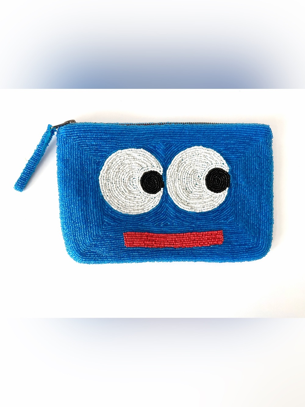 The Jacksons Big Eyes Beaded Clutch Purse in Blue